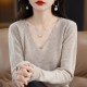French style lace V-neck underlay women's loose and thin long-sleeved sweater
