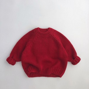 Новогодний зимний детский свитер    Корейская трикотажная рубашка 