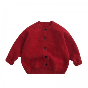 New Year Korean winter children's sweater  Knitted cardigan sweater coat