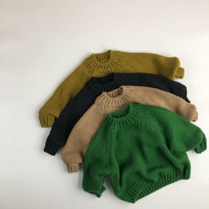 Children's long-sleeved thickened sweater in autumn and winter  Underlay round neck knitting