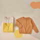 Детские трикотажные рубашки  Длинный свитер Однорядный хлопчатобумажный свитер чистого цвета 