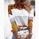  Кроссовер леопардовый воротник свитер трикотажный свитер женский костюм рубашка с длинными рукавами