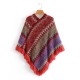  Новая национальная шаль накидка кардиган свитер шарф. Цветной свободный ретро - ветер полосатый трикотаж пиджак 