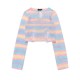 Rainbow color hole short sweater Women's sweater pullover round neck coat