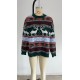 European and American sweater round neck loose five-color Christmas theme jacquard long-sleeved women's sweater