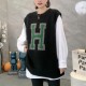 Women's Korean campus style letter knitted vest Loose Pullover Sweater