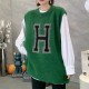 Women's Korean campus style letter knitted vest Loose Pullover Sweater