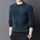 Middle-aged and elderly people's round neck sweater Winter New Korean Men's Thickened Warm Sweater loose coat