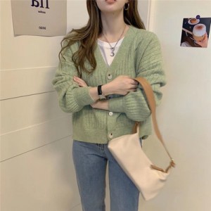 Sweater cardigan jacket Women's autumn and winter new long sleeve loose knit shirt