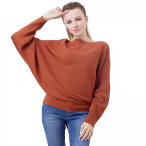 Women's T-Shirt Bat Shirt Pullover Sweater Loose Thread Top Long Sleeve loose coat