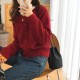  Чисто - цветное короткое вязание Свободный внешний Пиджак Женский свитер 