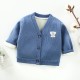  Толстый плюшевый весенний и осенний детский трикотажный свитер Детская куртка с длинными рукавами 